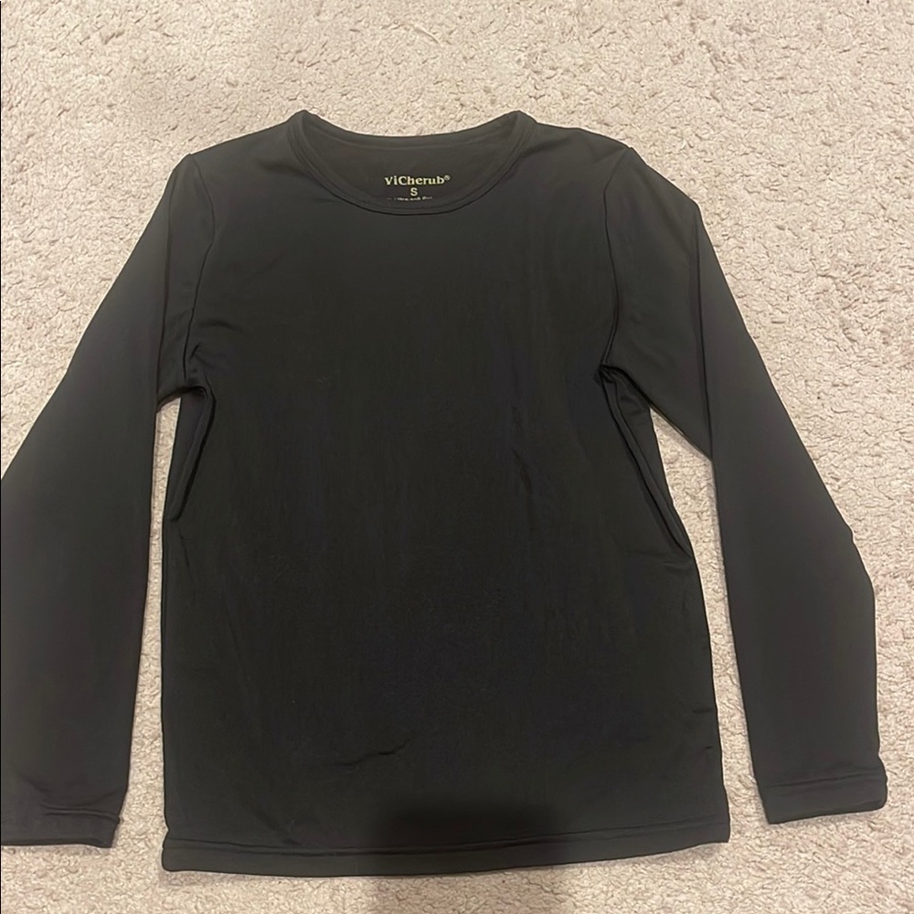 Black Long Sleeve Crew Neck Tee (long underwear)